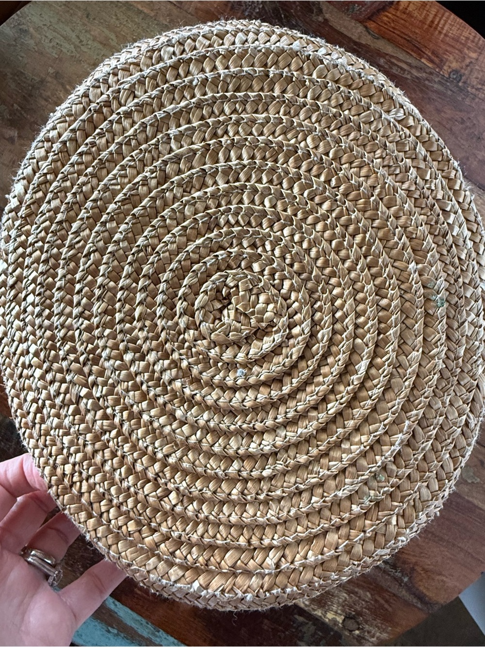 Vintage Straw Tote Bag Gold Trim Coastal Resort Boho Woven Shoulder Purse - Picture 5 of 11